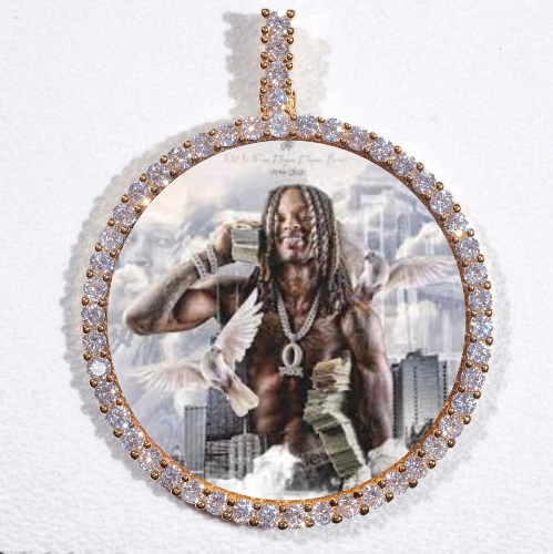 LARGE 3D CIRCLE CUSTOM PICTURE PENDANT