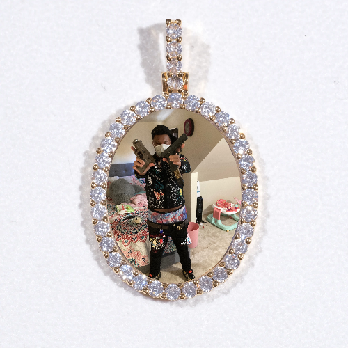 3D Oval Custom Picture Pendant