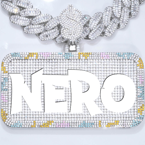 CUSTOM LETTER NECKLACE 3D COLORFUL SQUARE