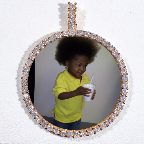 LARGE 3D CIRCLE CUSTOM PICTURE PENDANT