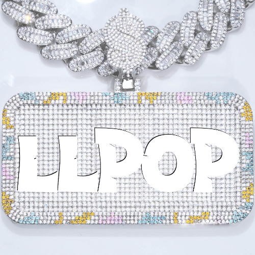 CUSTOM LETTER NECKLACE 3D COLORFUL SQUARE