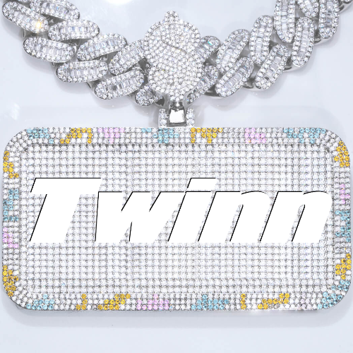 CUSTOM LETTER NECKLACE 3D COLORFUL SQUARE