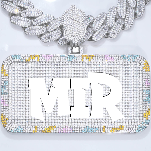 CUSTOM LETTER NECKLACE 3D COLORFUL SQUARE