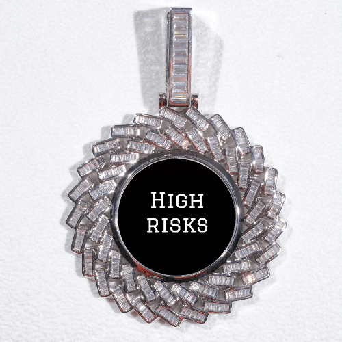 Large 3D Baguette Custom Picture Pendant