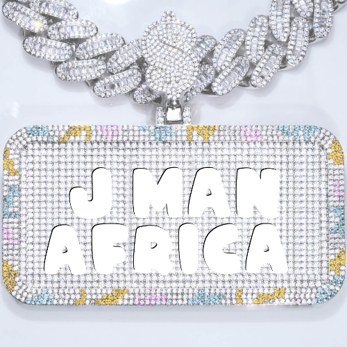 CUSTOM LETTER NECKLACE 3D COLORFUL SQUARE