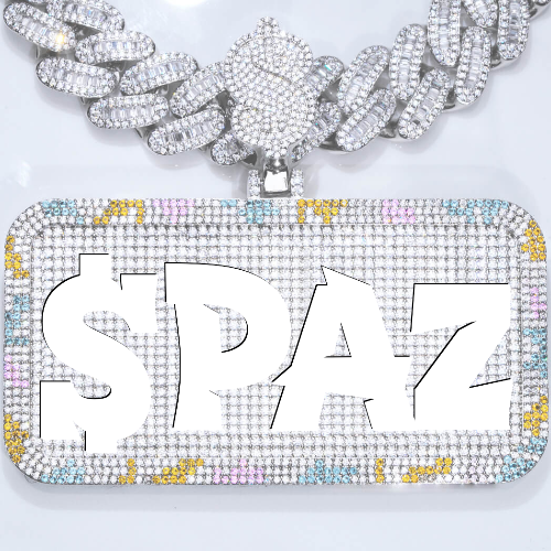 CUSTOM LETTER NECKLACE 3D COLORFUL SQUARE