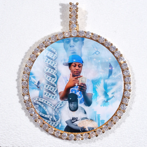 LARGE 3D CIRCLE CUSTOM PICTURE PENDANT