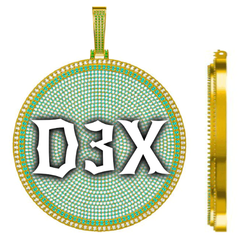 CUSTOM LETTER NECKLACE 3D BIG DISC