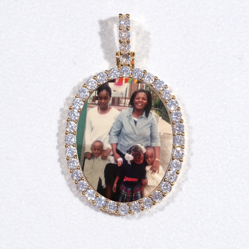 3D Oval Custom Picture Pendant