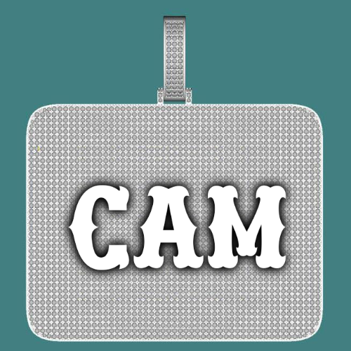 CUSTOM LETTER NECKLACE 3D BIG SQUARE