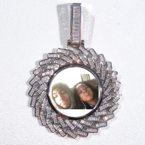 Large 3D Baguette Custom Picture Pendant