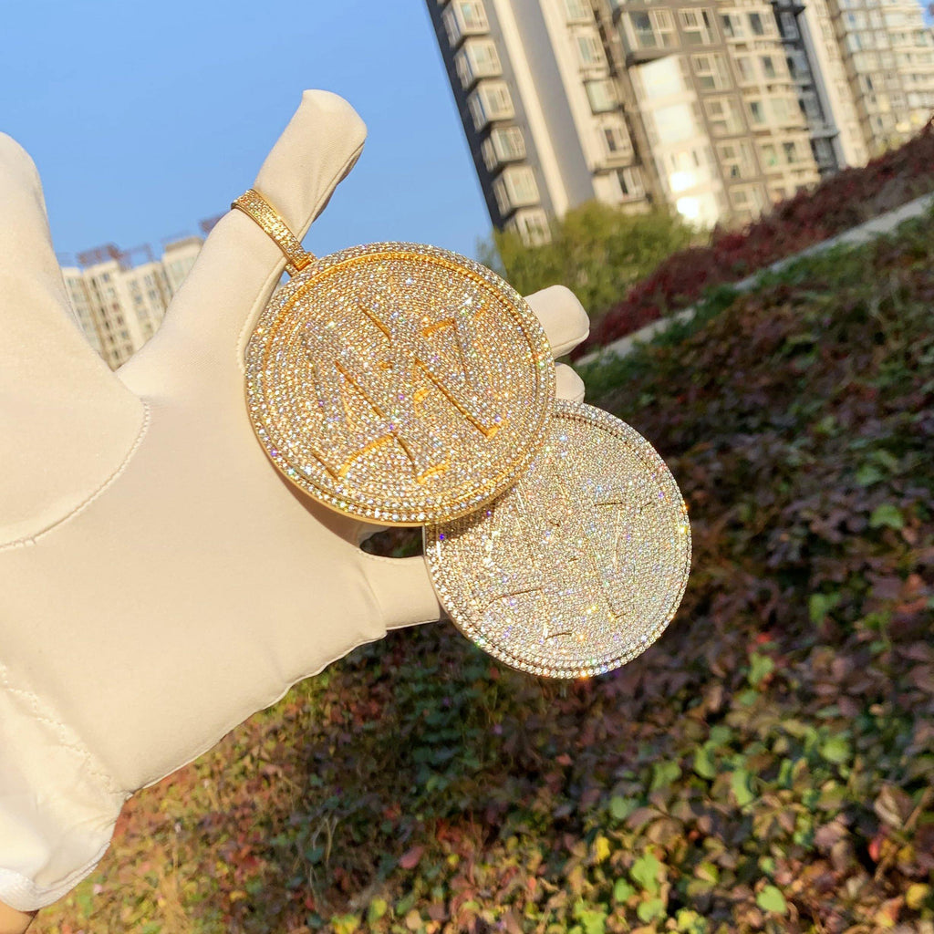 Iced Gold-Plated 3D Big 44 Disc BlingBling Necklace