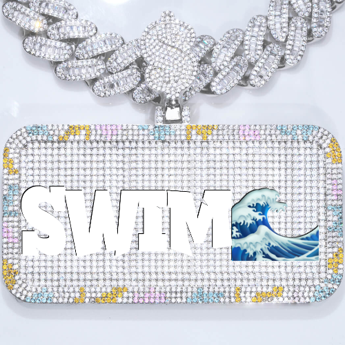 CUSTOM LETTER NECKLACE 3D COLORFUL SQUARE