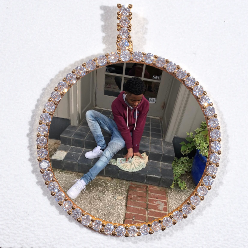 LARGE 3D CIRCLE CUSTOM PICTURE PENDANT