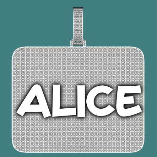 CUSTOM LETTER NECKLACE 3D BIG SQUARE