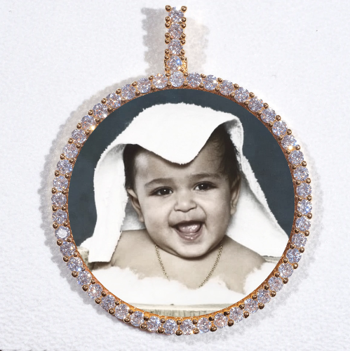 LARGE 3D CIRCLE CUSTOM PICTURE PENDANT