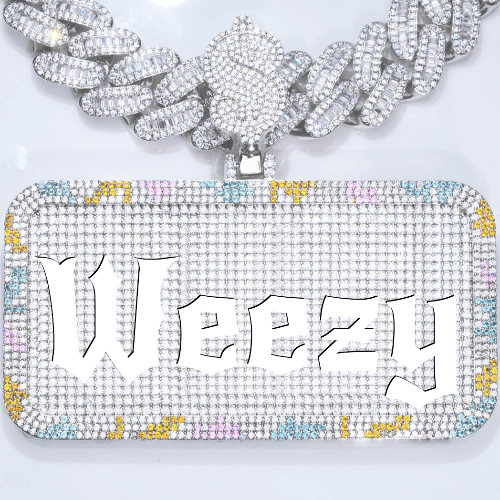 CUSTOM LETTER NECKLACE 3D COLORFUL SQUARE