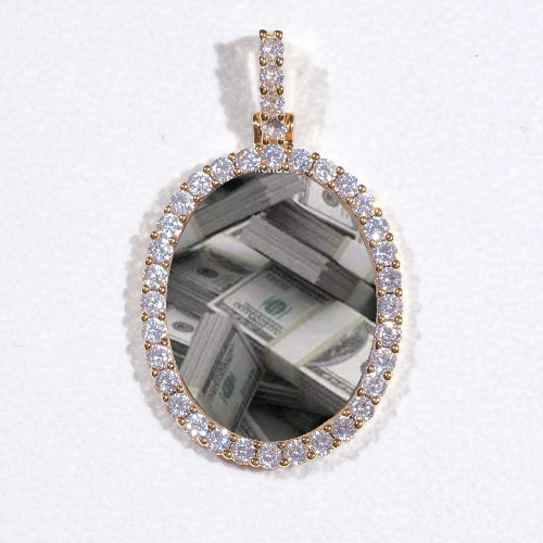 3D Oval Custom Picture Pendant