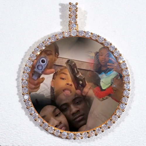LARGE 3D CIRCLE CUSTOM PICTURE PENDANT