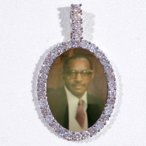 Large 3D Oval Custom Picture Pendant
