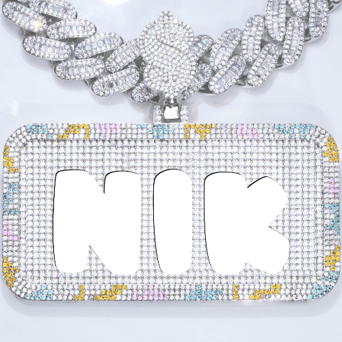 CUSTOM LETTER NECKLACE 3D COLORFUL SQUARE
