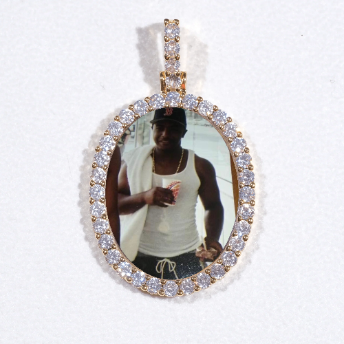 3D Oval Custom Picture Pendant