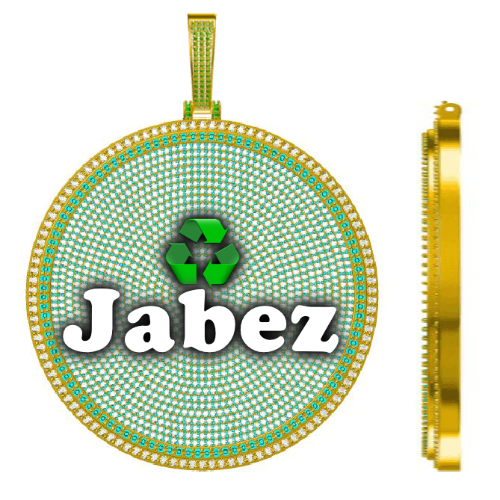 CUSTOM LETTER NECKLACE 3D BIG DISC