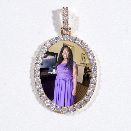 3D Oval Custom Picture Pendant
