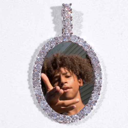 Large 3D Oval Custom Picture Pendant