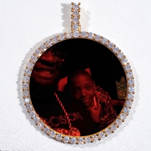 LARGE 3D CIRCLE CUSTOM PICTURE PENDANT