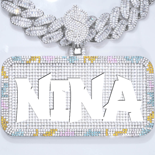 CUSTOM LETTER NECKLACE 3D COLORFUL SQUARE