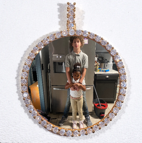 LARGE 3D CIRCLE CUSTOM PICTURE PENDANT
