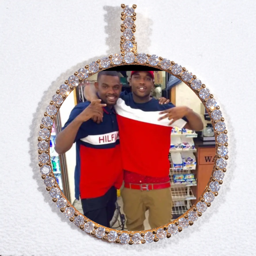 LARGE 3D CIRCLE CUSTOM PICTURE PENDANT