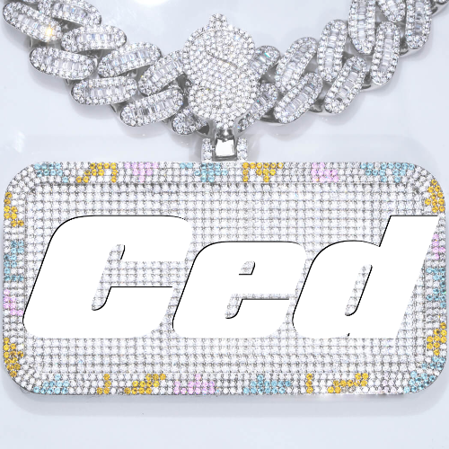 CUSTOM LETTER NECKLACE 3D COLORFUL SQUARE