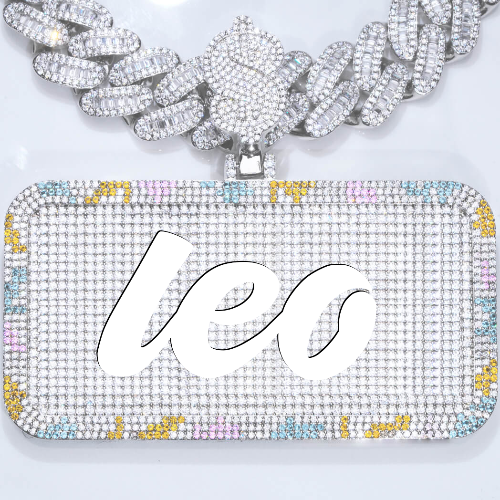 CUSTOM LETTER NECKLACE 3D COLORFUL SQUARE