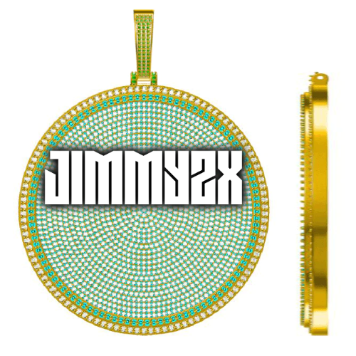 CUSTOM LETTER NECKLACE 3D BIG DISC