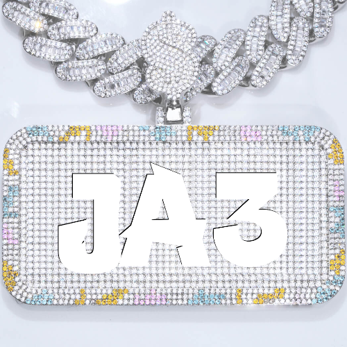CUSTOM LETTER NECKLACE 3D COLORFUL SQUARE