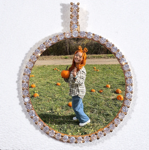 LARGE 3D CIRCLE CUSTOM PICTURE PENDANT