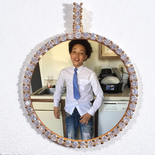 LARGE 3D CIRCLE CUSTOM PICTURE PENDANT