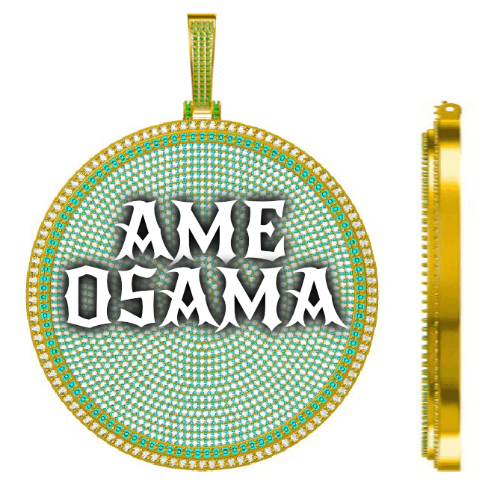 CUSTOM LETTER NECKLACE 3D BIG DISC
