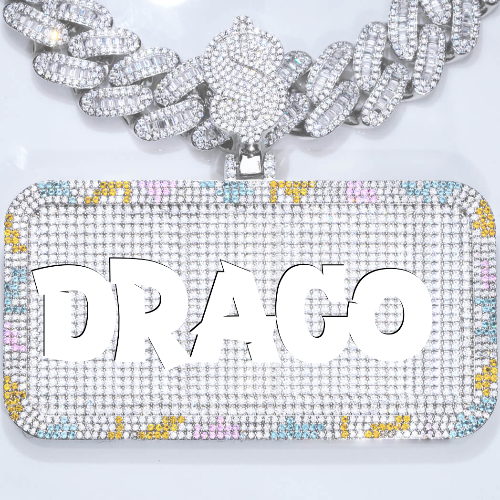 CUSTOM LETTER NECKLACE 3D COLORFUL SQUARE