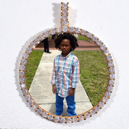 LARGE 3D CIRCLE CUSTOM PICTURE PENDANT