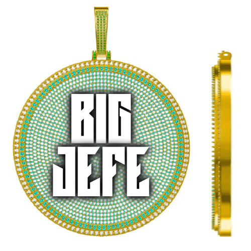 CUSTOM LETTER NECKLACE 3D BIG DISC