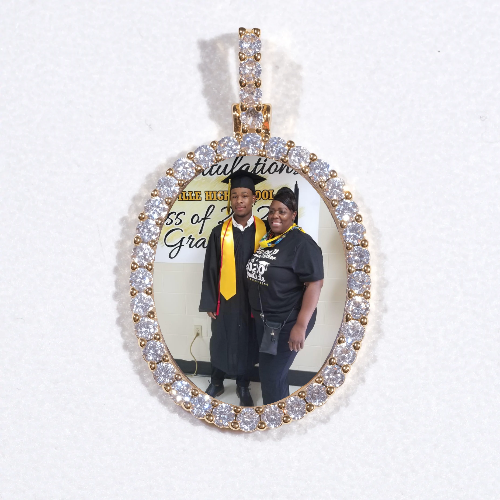 3D Oval Custom Picture Pendant