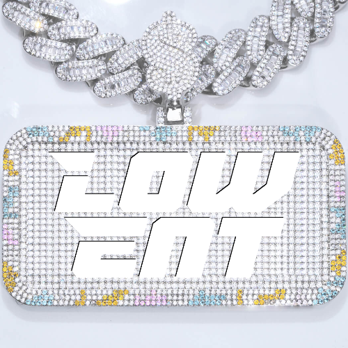 CUSTOM LETTER NECKLACE 3D COLORFUL SQUARE