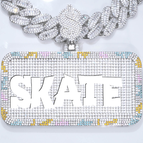 CUSTOM LETTER NECKLACE 3D COLORFUL SQUARE