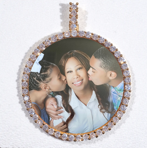 LARGE 3D CIRCLE CUSTOM PICTURE PENDANT