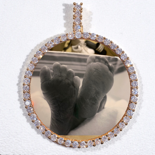 LARGE 3D CIRCLE CUSTOM PICTURE PENDANT