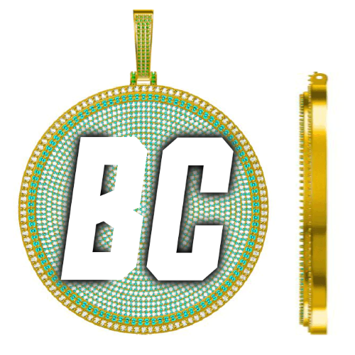 CUSTOM LETTER NECKLACE 3D BIG DISC