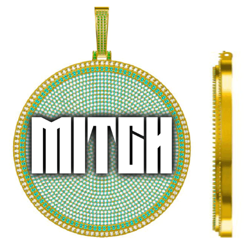 CUSTOM LETTER NECKLACE 3D BIG DISC